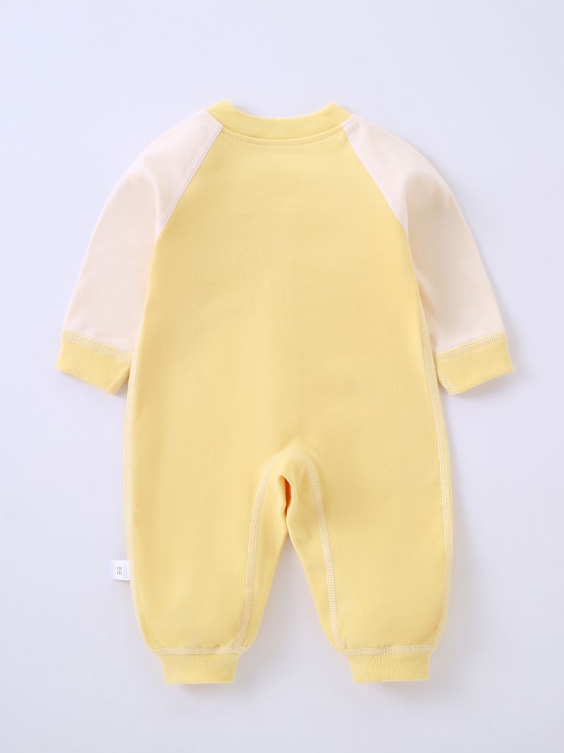 Toddler Baby Jumpsuit Tiger Broderi Rund Hals Langærmet Rullebukser Til Drenge Piger