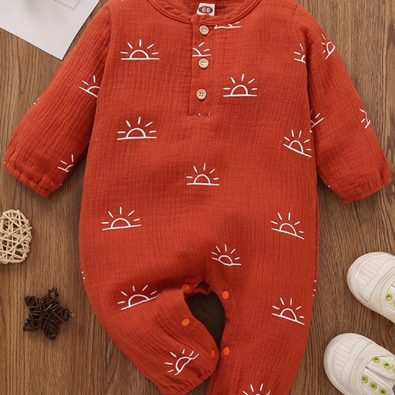 Toddler Baby Langærmet Jumpsuit Med Rund Hals Til Piger