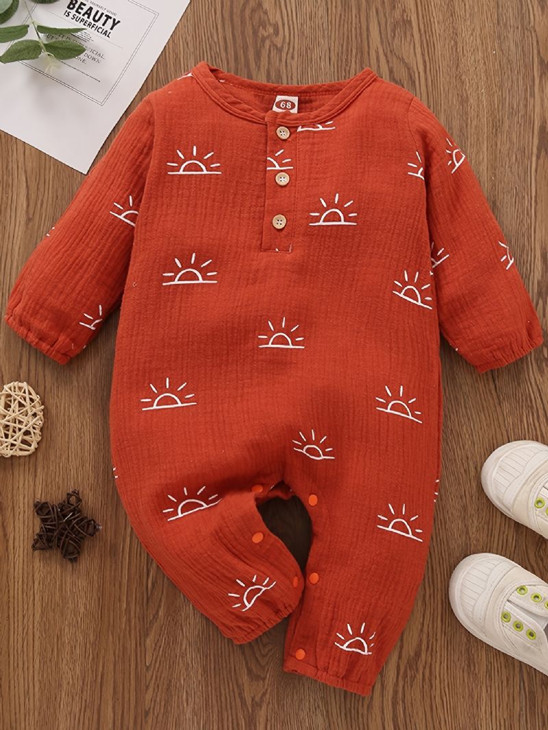 Toddler Baby Langærmet Jumpsuit Med Rund Hals Til Piger