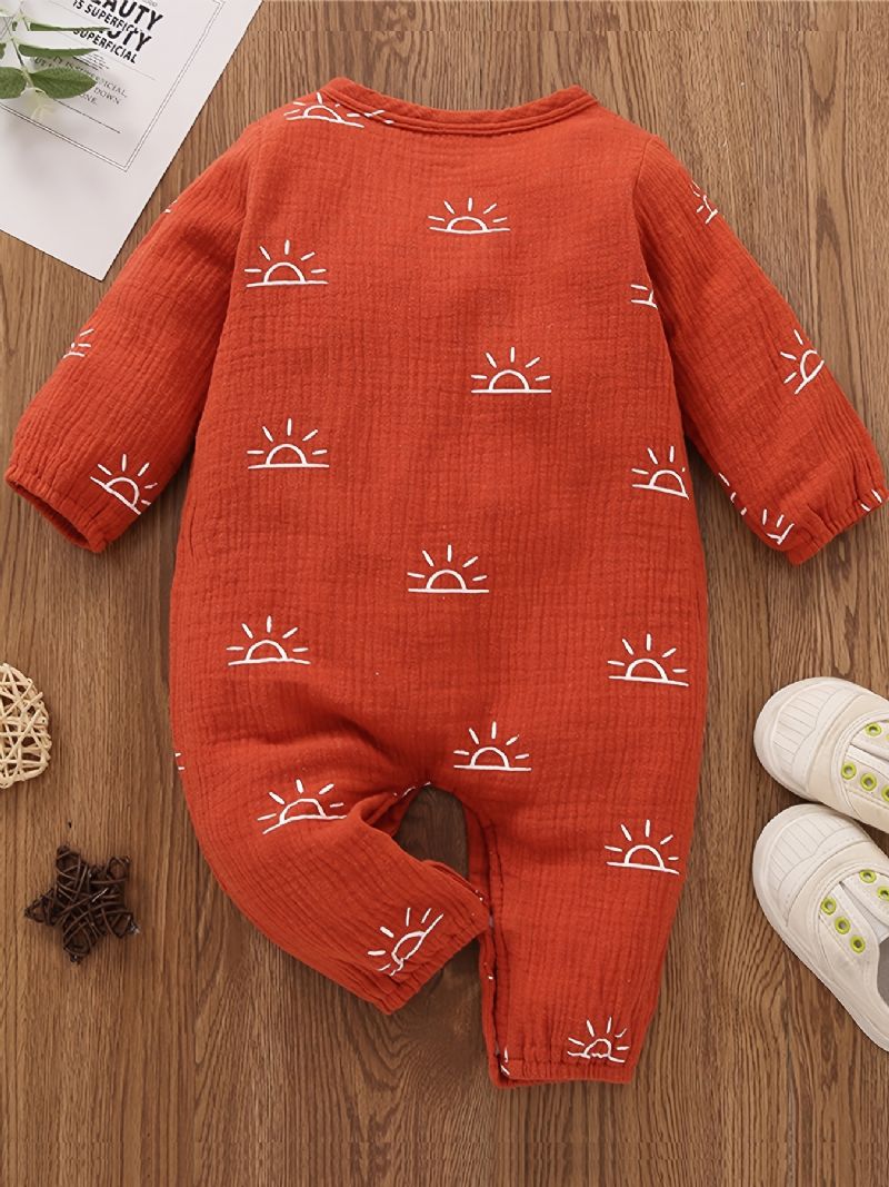 Toddler Baby Langærmet Jumpsuit Med Rund Hals Til Piger