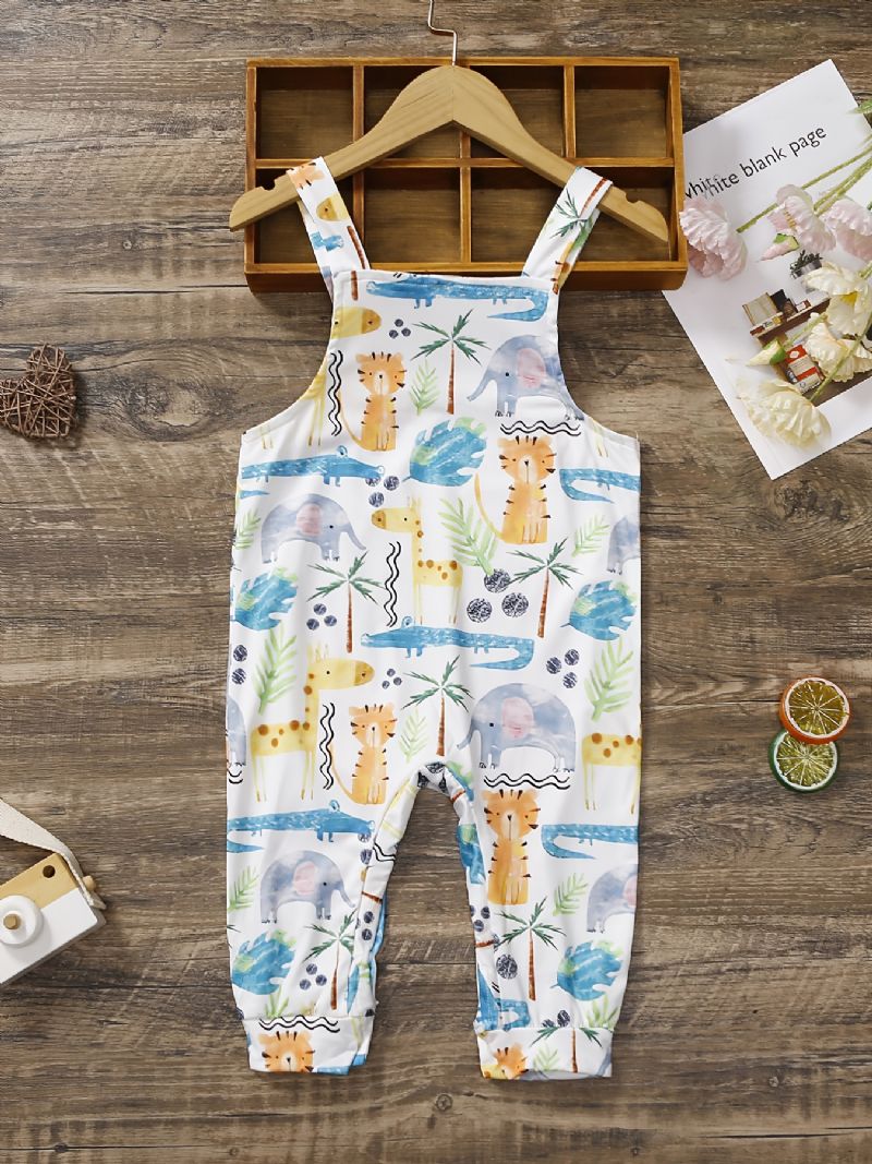 Toddler Baby Piger Rompers Animal Print Overalls Jumpsuit Børnetøj