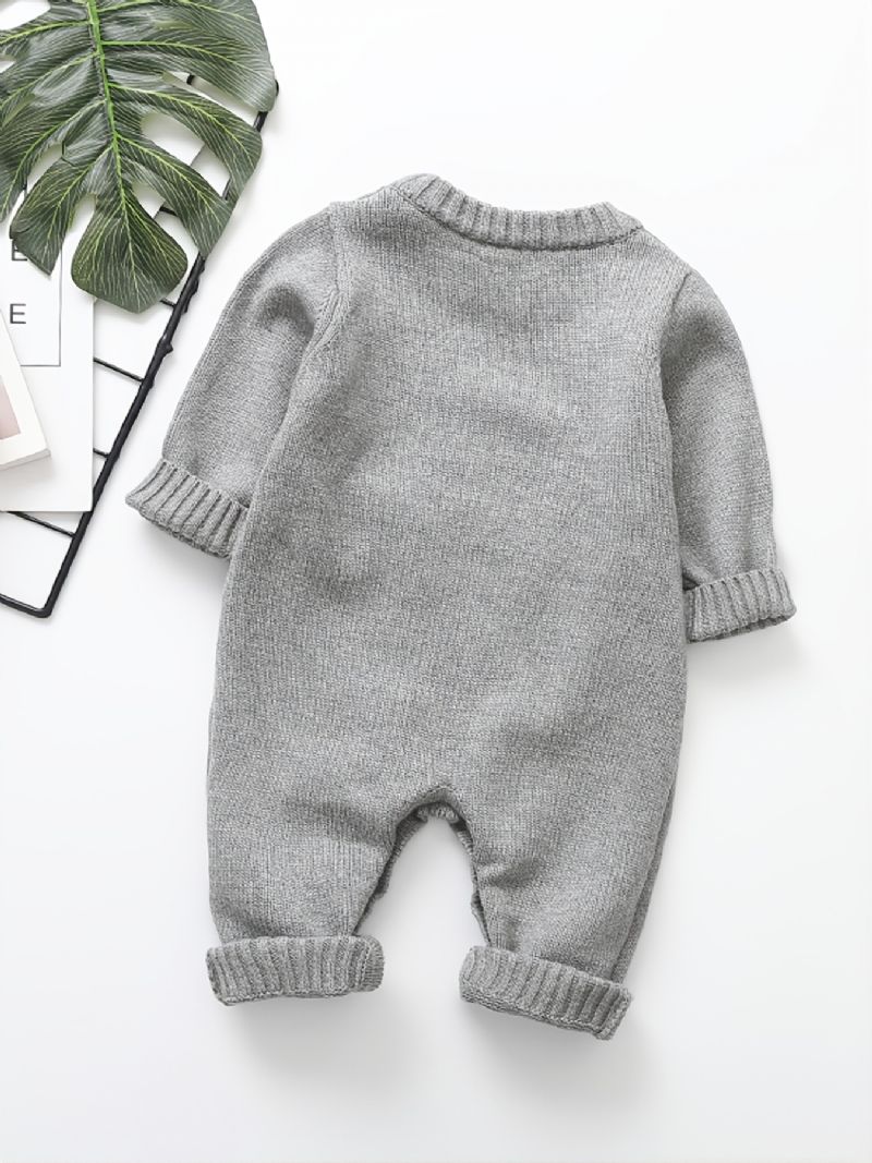 Toddler Baby Sweater Jumpsuit Dyr Mønster Rundhals Langærmet Romper Til Drenge Piger