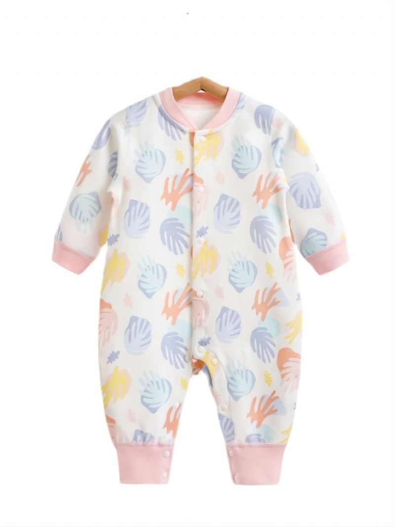 Toddler Newborn Baby Langærmet Printet Romper Jumpsuit