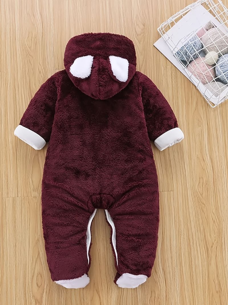 Unisex Baby-hættejakke Med Termofoder Jumpsuit Nyt Vintertøj