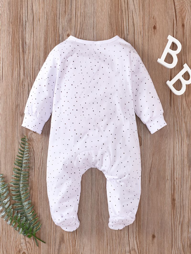 Unisex Baby Langærmet Polka Dot Jumpsuit Babytøj