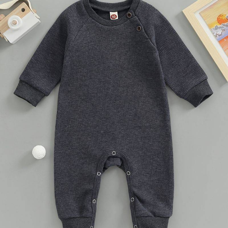 Unisex Baby Solid Strik Langærmet Jumpsuit Til Vinter