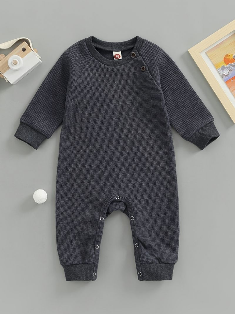 Unisex Baby Solid Strik Langærmet Jumpsuit Til Vinter