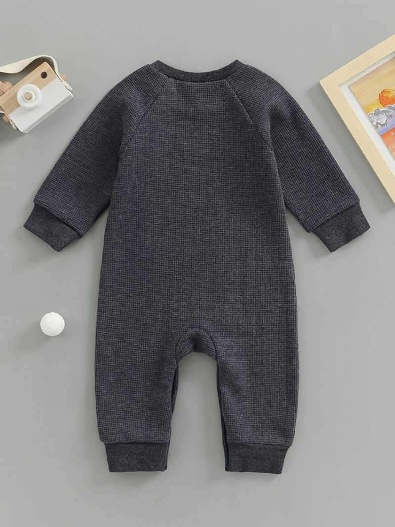 Unisex Baby Solid Strik Langærmet Jumpsuit Til Vinter