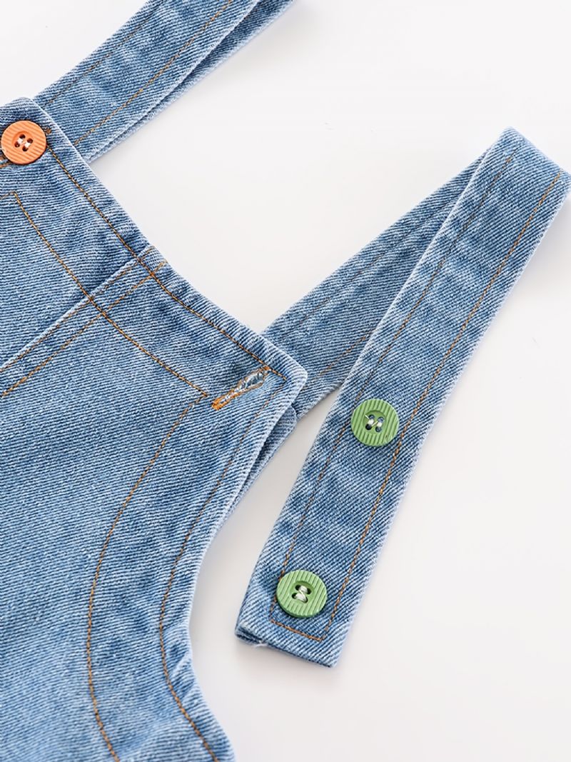 Baby Drenge Casual Vintage Denim Selebukser Med Stiklommer Til Vinter