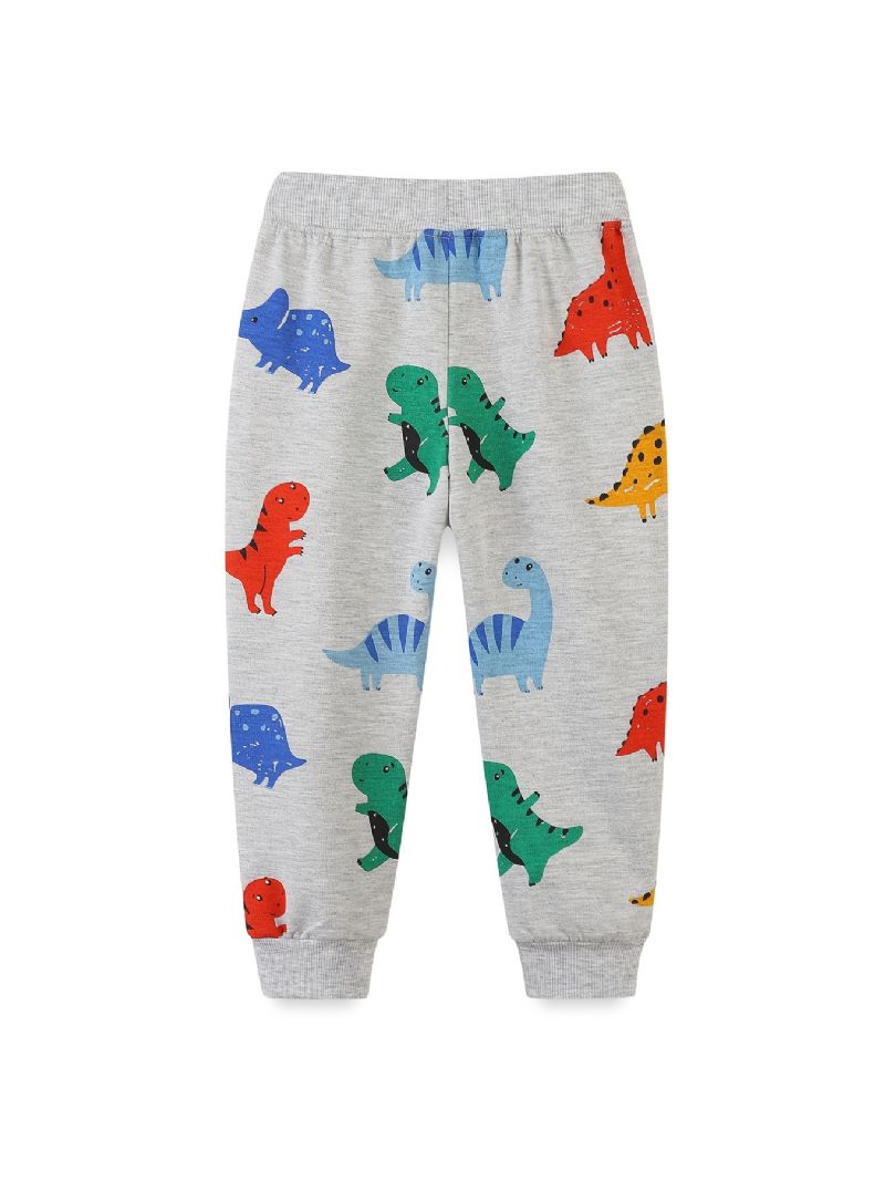 Baby Drenge Joggingbukser Elastisk Talje Dinosaur Print Snøre Sport Jogger Bukser Børnetøj