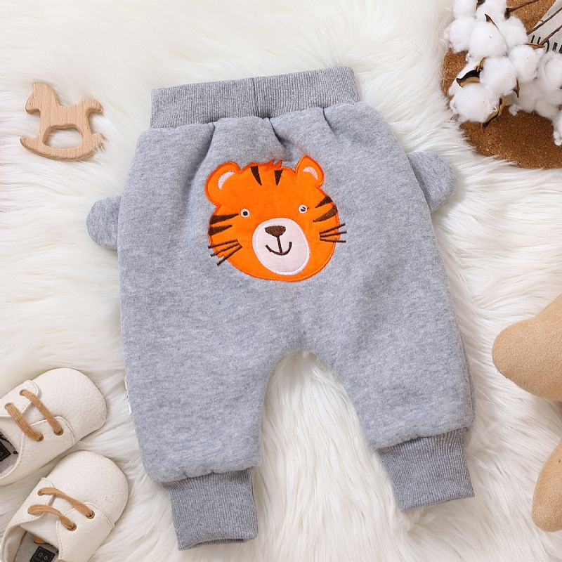 Babybukser Fleece Tykket Varm Sødt Tiger Print Til Drenge Piger Ny Efterår Vinter