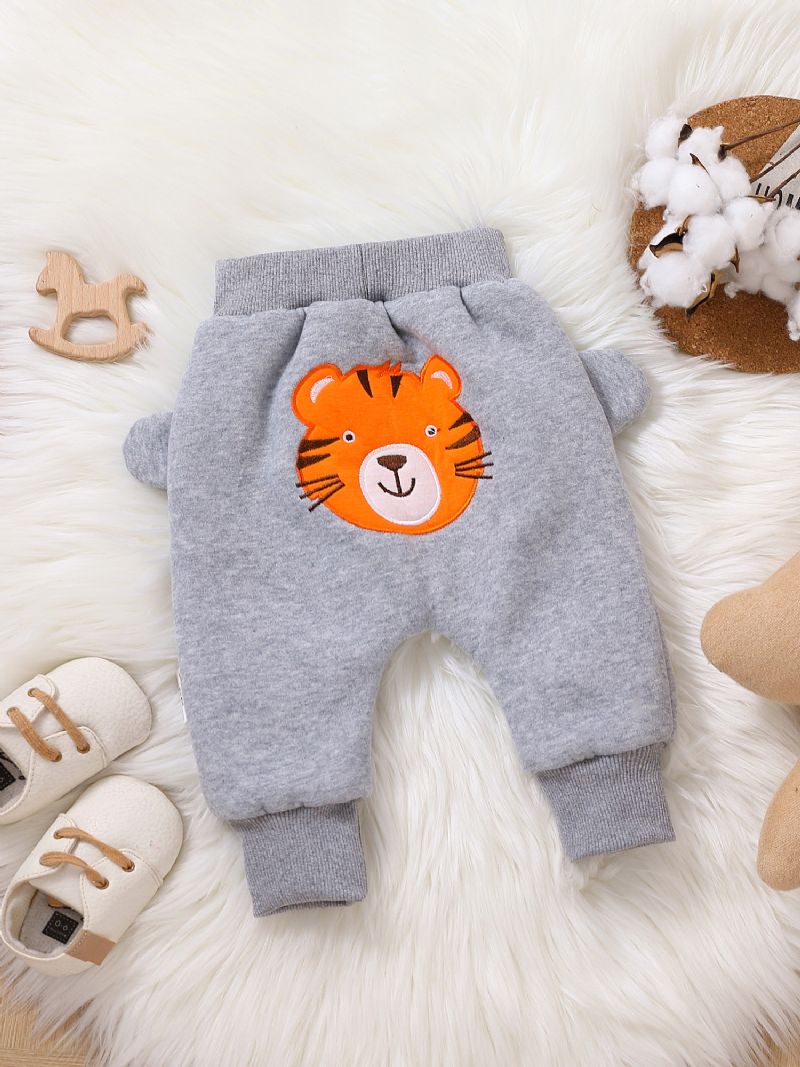 Babybukser Fleece Tykket Varm Sødt Tiger Print Til Drenge Piger Ny Efterår Vinter