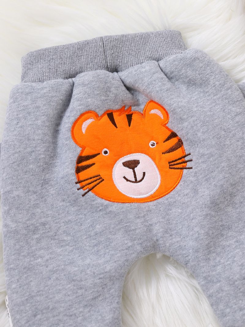 Babybukser Fleece Tykket Varm Sødt Tiger Print Til Drenge Piger Ny Efterår Vinter