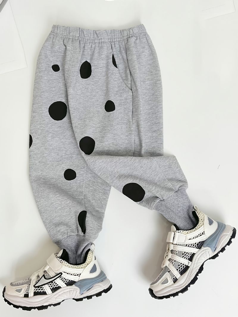 Babybukser Vinter Casual Solid Polka Dot Print Bomuldsbukser