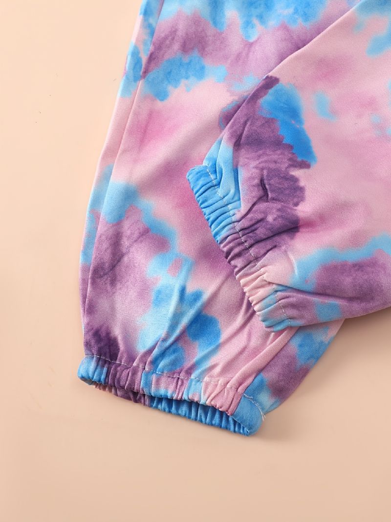 Babypiger Joggingbukser Elastisk Talje Sommerfugletryk Tie Dye Sport Joggerbukser Børnetøj