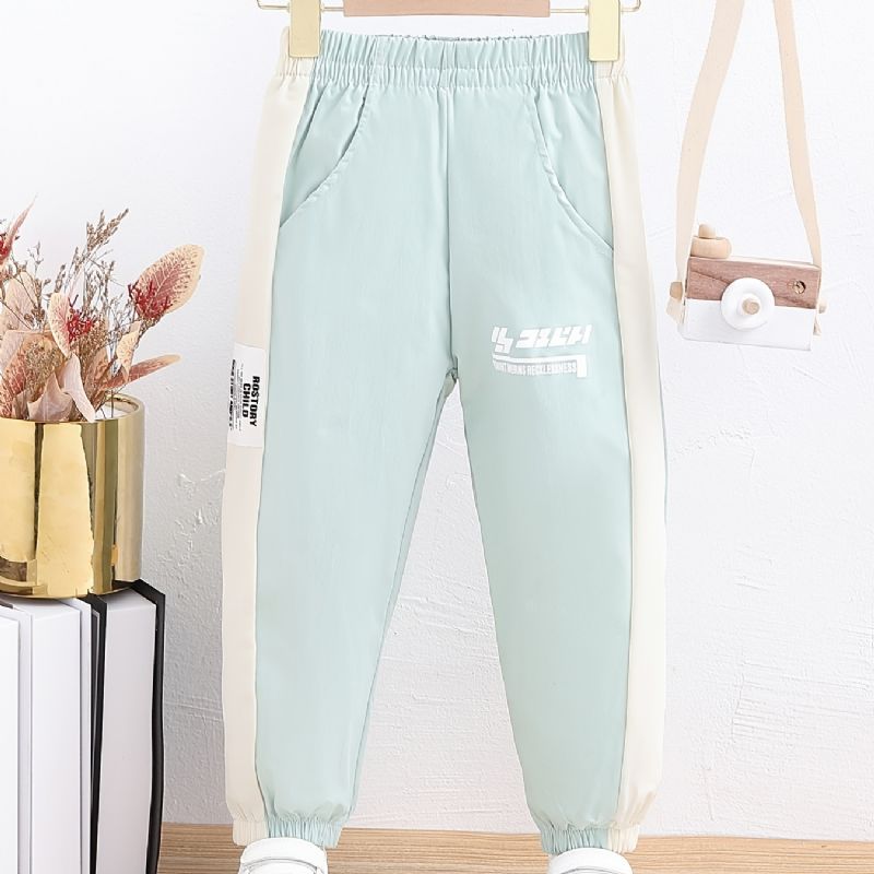 Drenge Casual Letter Print Sweatpants Børne Elastisk Talje Sport Joggerbukser Tøj