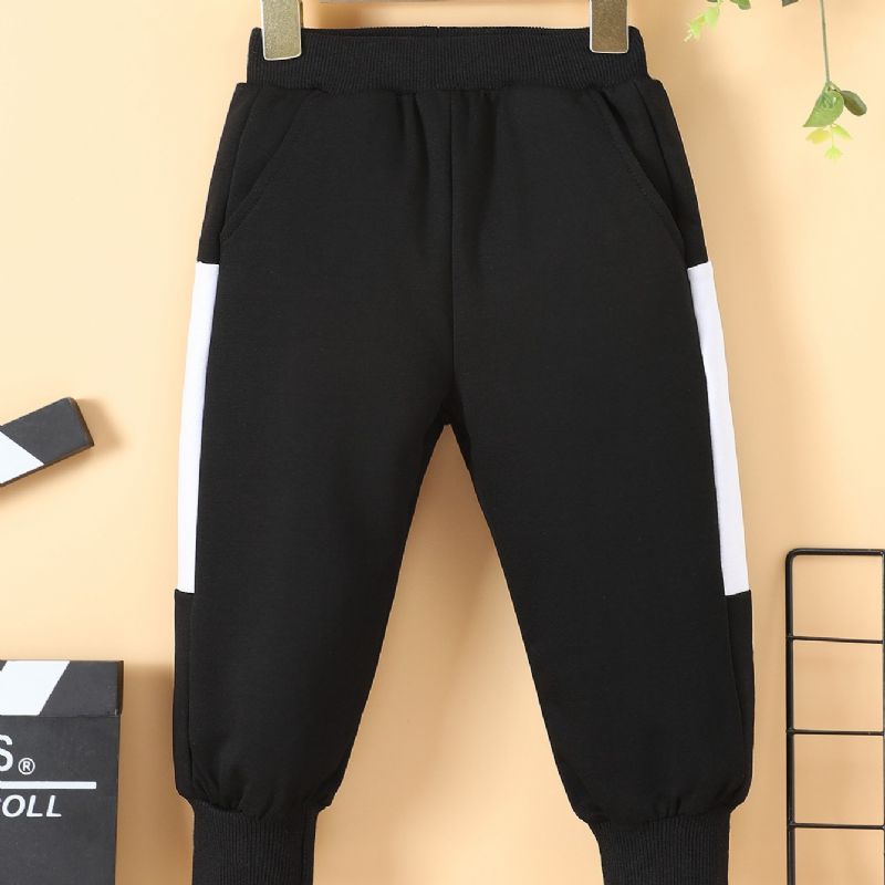 Drenge Contrast Black Long Leg Scrunch Joggingbukser