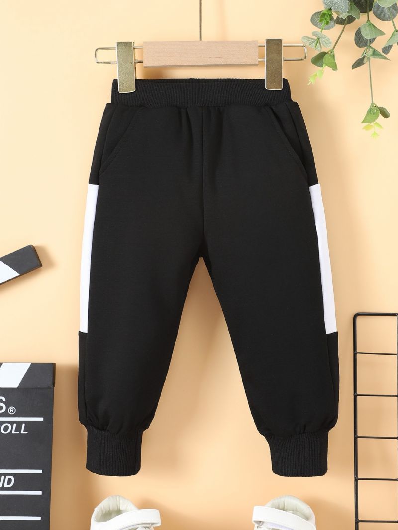 Drenge Contrast Black Long Leg Scrunch Joggingbukser