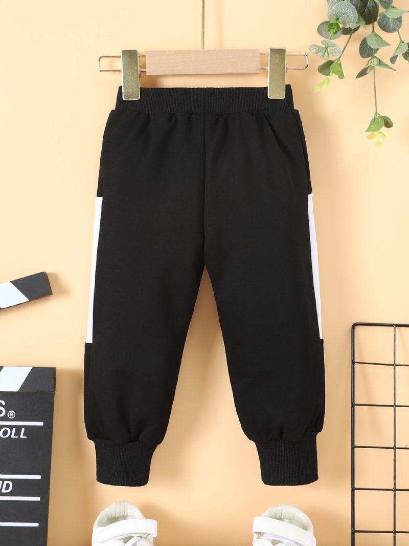 Drenge Contrast Black Long Leg Scrunch Joggingbukser