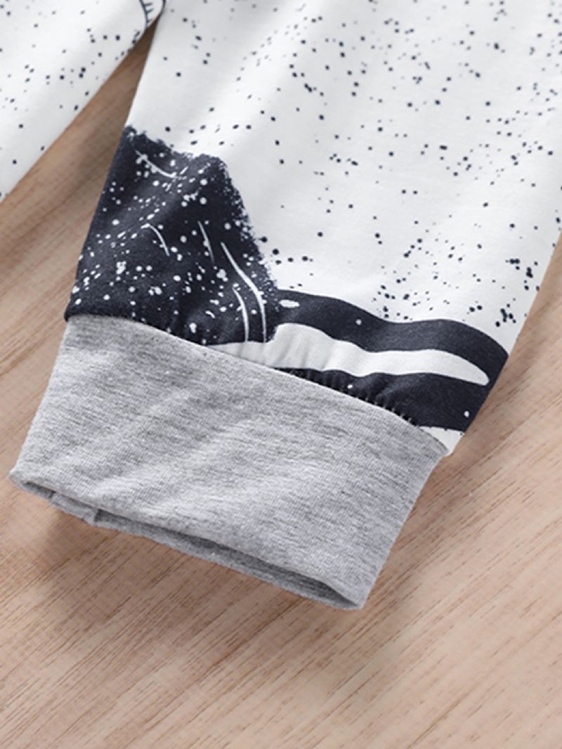 Drenge Cosmic Print Crew Neck Top & Bukser Loungewear