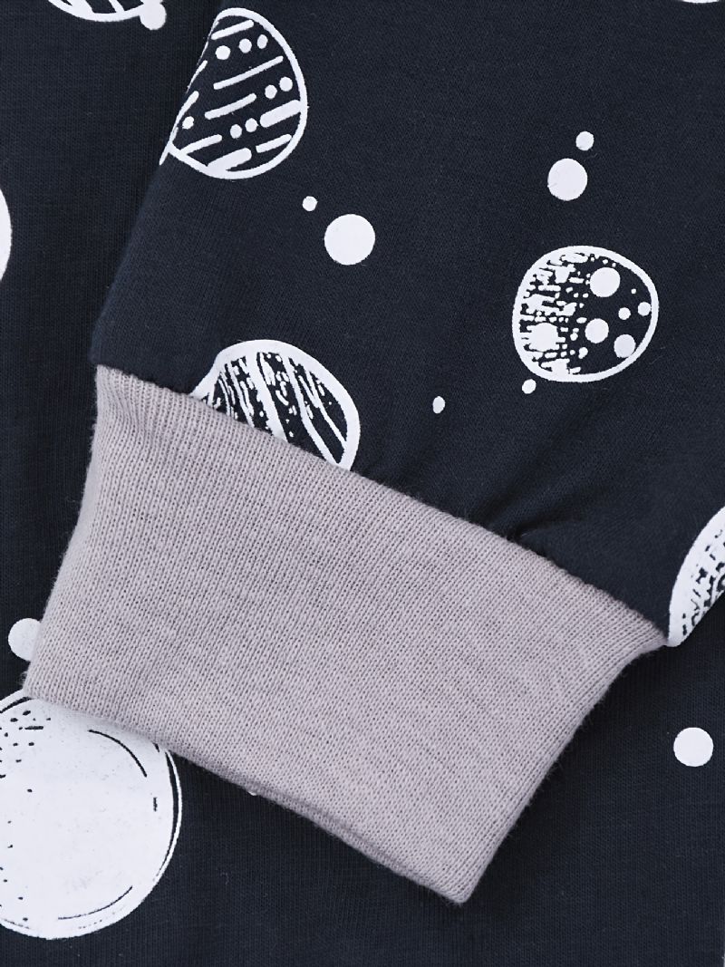 Drenge Space Print Pyjamas Sæt Langærmede Bukser Sæt