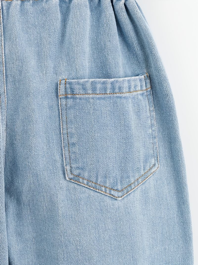 Ensfarvede Casual Denimbukser Til Småbørn