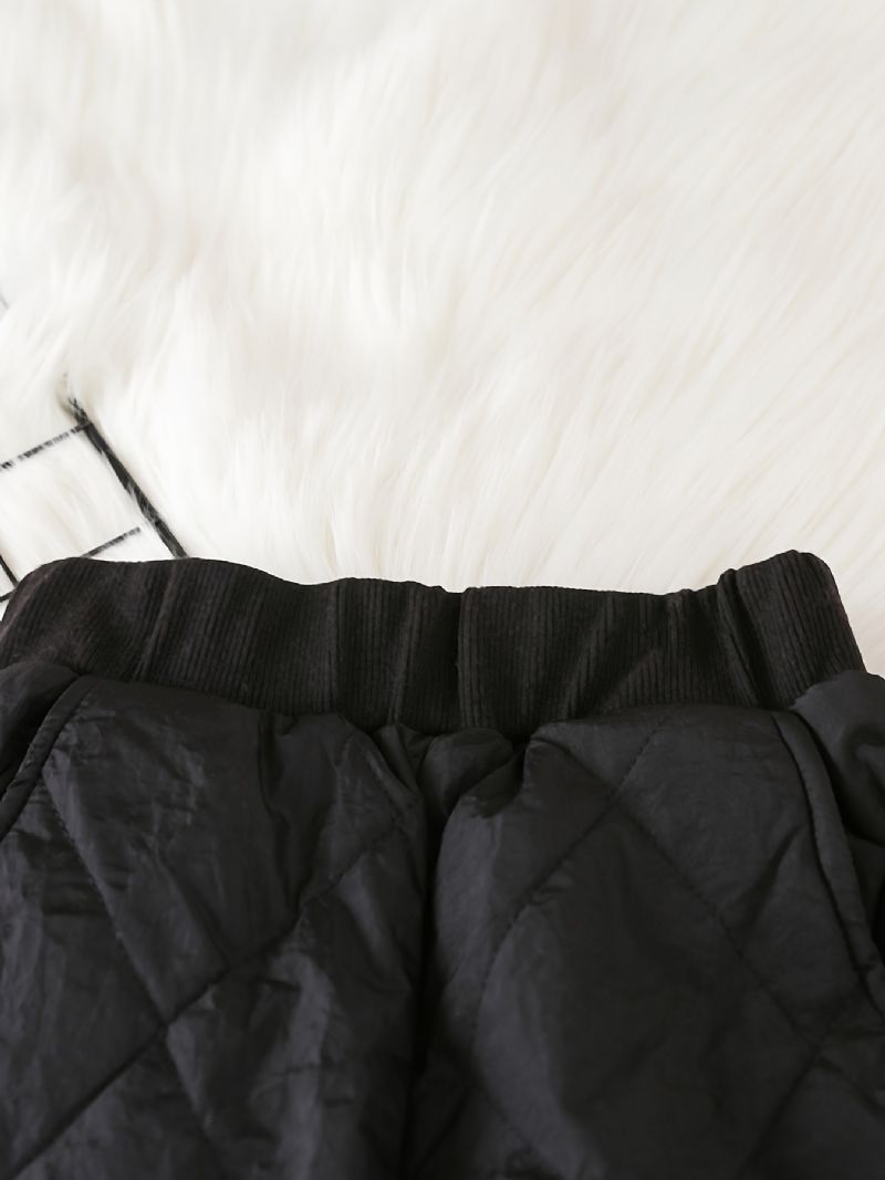 Småbørn Piger Solid Fleece Varme Bukser Efterår Vinter