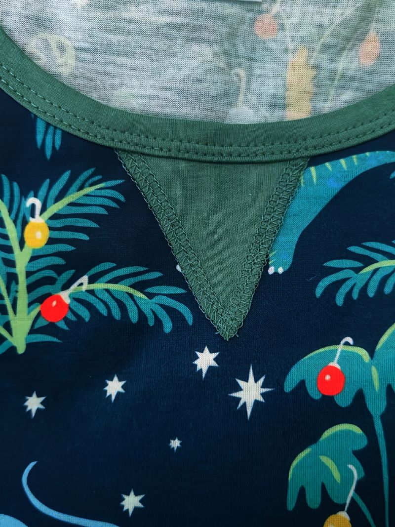 Toddler Baby Pyjamas Familie Outfit Dinosaur Print Rund Hals Langærmet Top & Bukser Til Drenge Piger