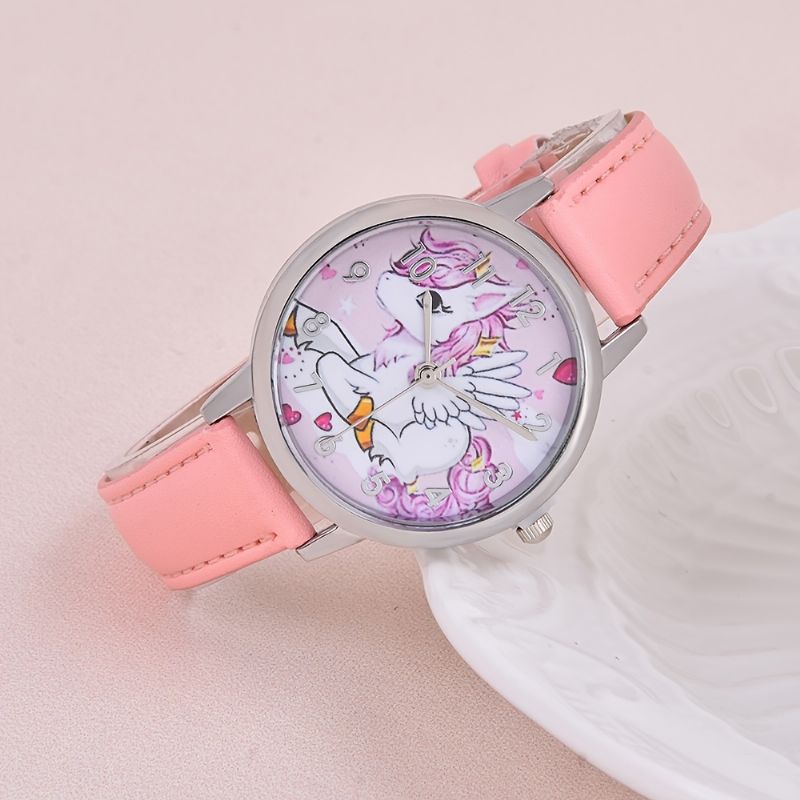 Børnepiger Unicorn Ur & Charm Armbånd Sæt 2 Stk