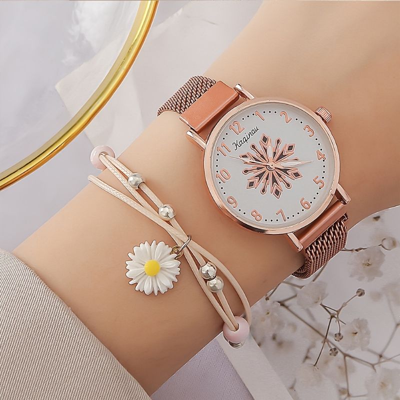 Kvartsur Til Børn Simple Mode & Armbånd Daisy Pendant