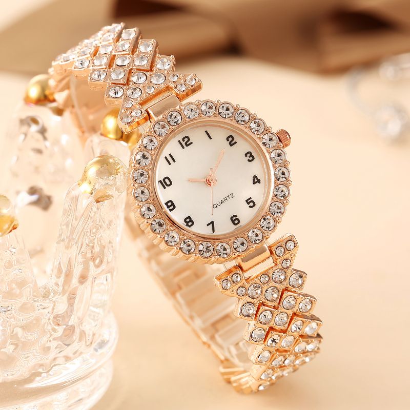 Rhinestone Quartz Watch Zink Legering Rem Charms Gave Fødselsdagsgaver Til Kvinder Kone Piger Hende