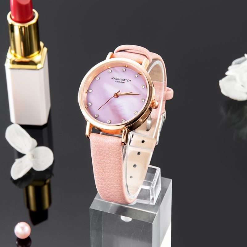 Shell Pigeur Simpelt Pu Bæltepind Spænde Student Quartz Watch Fancy Dameure Smykker Sofistikeret Stilfuldt Dameur