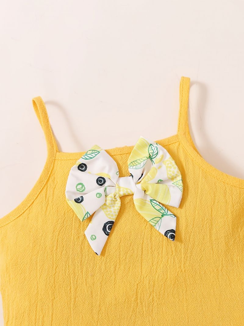 Baby Piger Camisole Citron Print Shorts Sæt