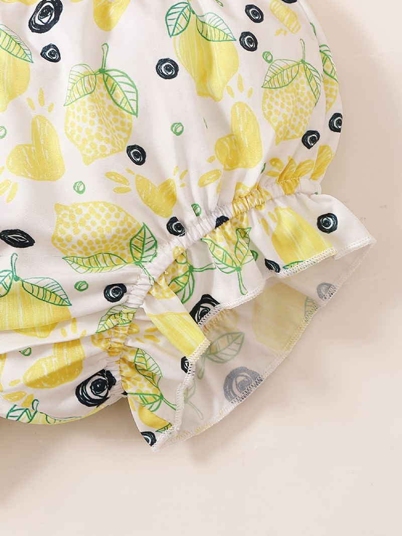 Baby Piger Camisole Citron Print Shorts Sæt