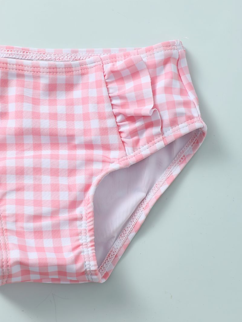 Babypiger Badedragt Flæse Plaid Camisole + Underdele Sæt Babytøj Til Ferie