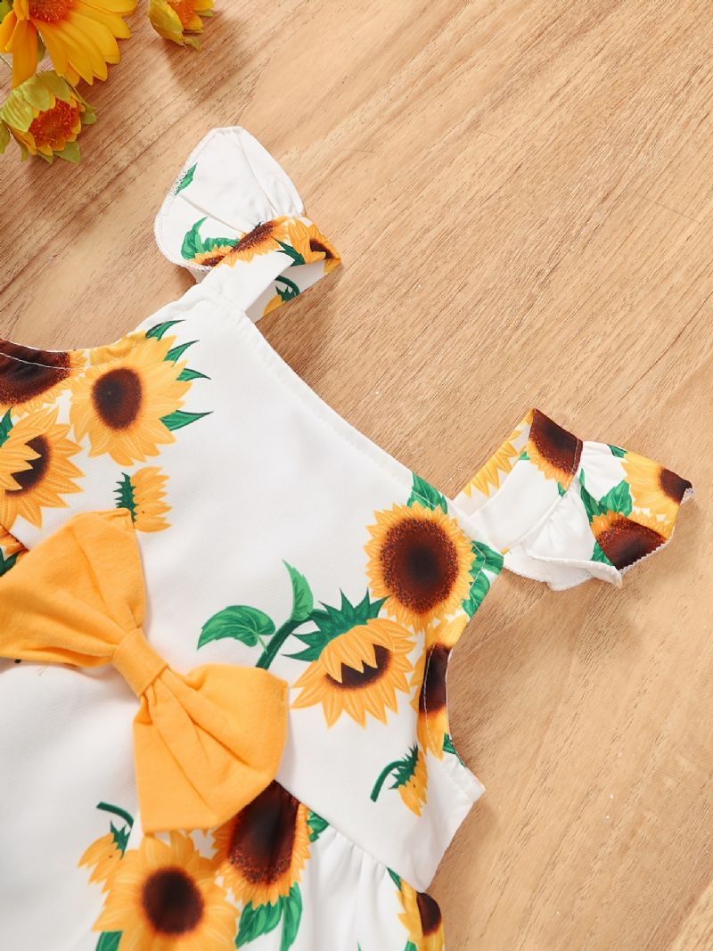 Babypiger Blomstermønster Camisole + Matchende Solid Kort + Pandebånd Sæt Babytøj