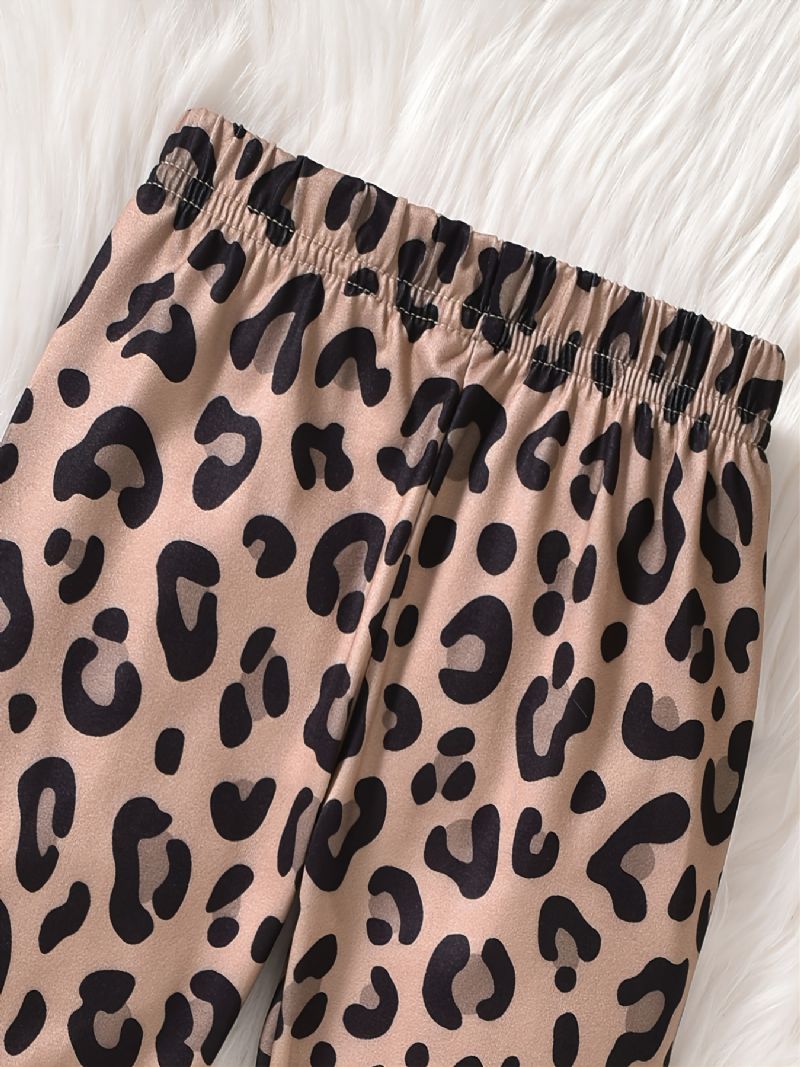 Babypiger Mama's Mini Print Romper Leopard Bukser Sæt