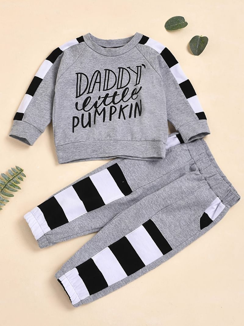 Babypiger Plaid Patchwork Sweatshirt + Joggingbukser Sæt Til Vinter Babytøj