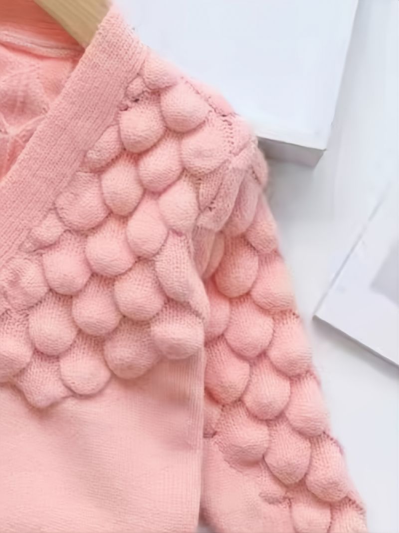 Piger Ensfarvet Afslappet Pink Sweater Grå Plisseret Nederdel Sæt