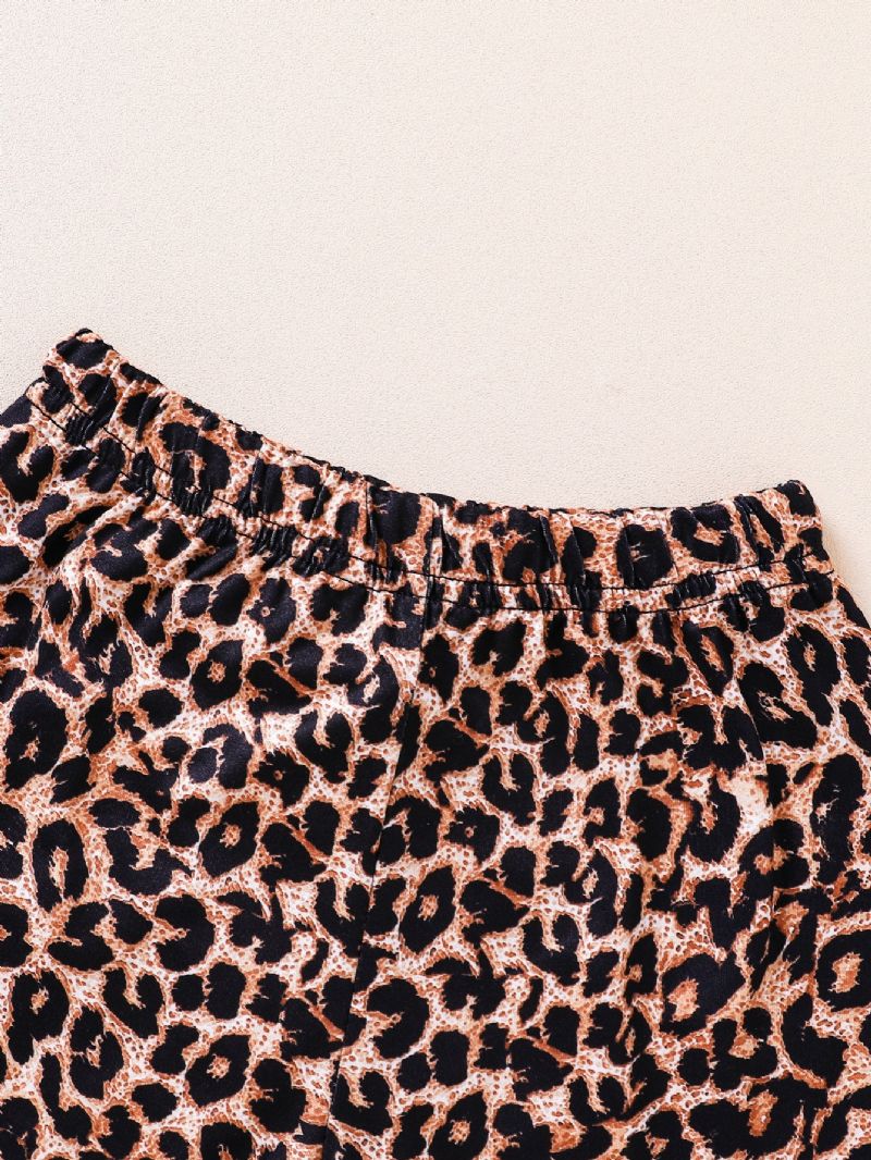 Toddler Piger Sweater Efterår Leopard Print Leggings Sort Suit