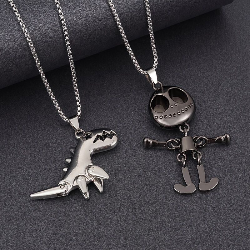 Drenge Dinosaur Skull Pendant Halskæde Hip Hop Sweatshirt Chain Børnegave