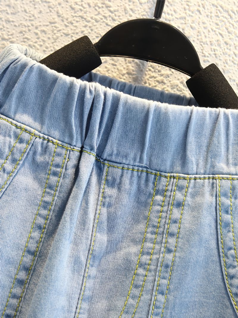 1 Stk Drenge Casual Denim Jeans Med Lomme Til Vinter