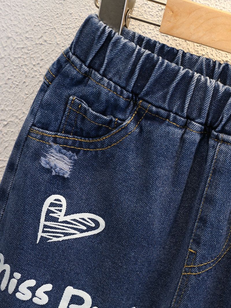 2023 Efterår Vinter Nye Børnetryk Denim Casual Jeans