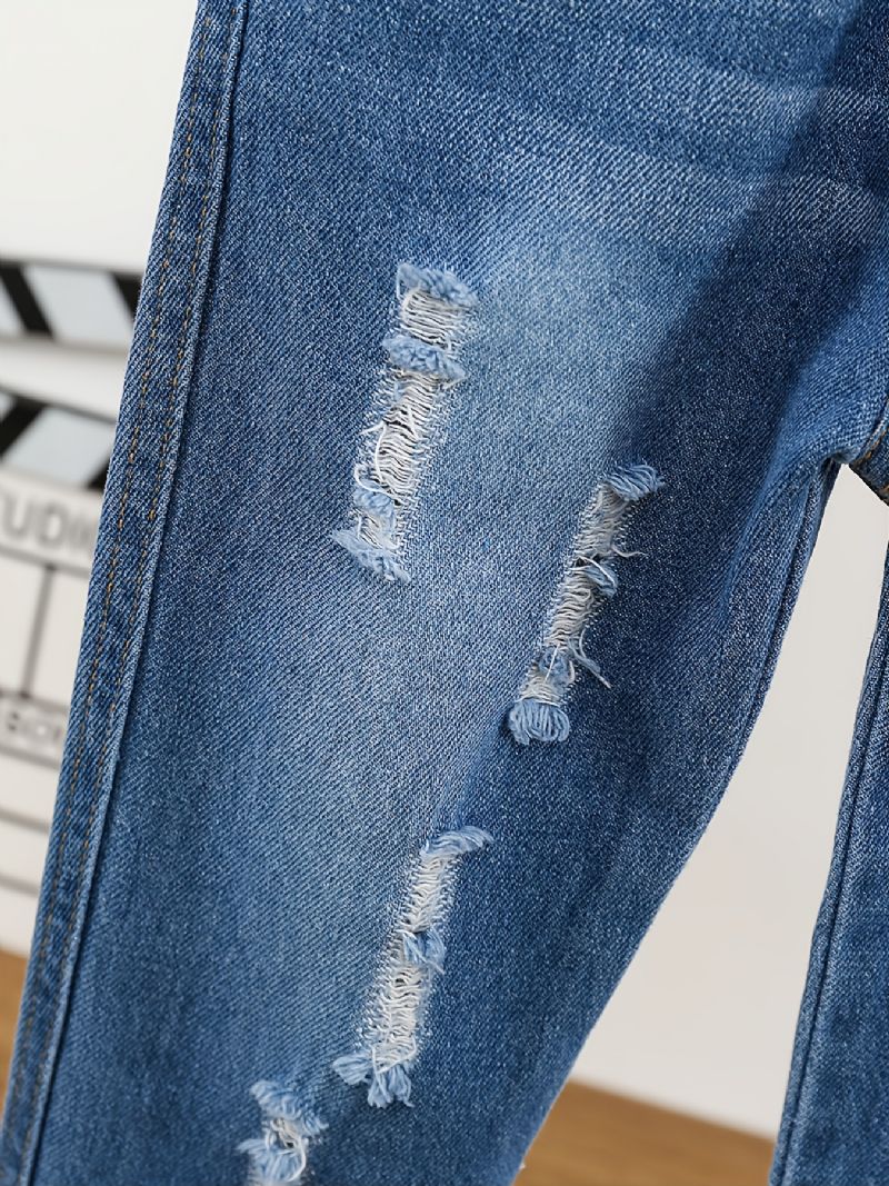 Babypigers Nødlidende Rippede Afslappede Jeans