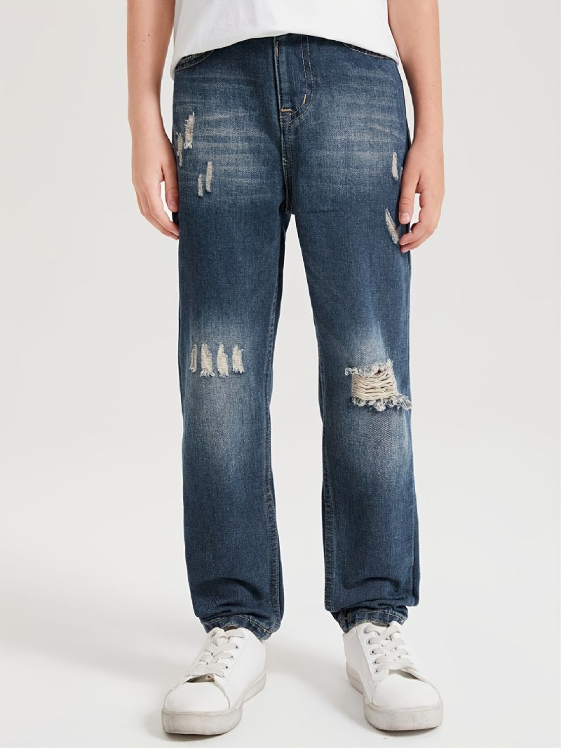 Børn Drenge Ripped Denim Casual Mode Jeans