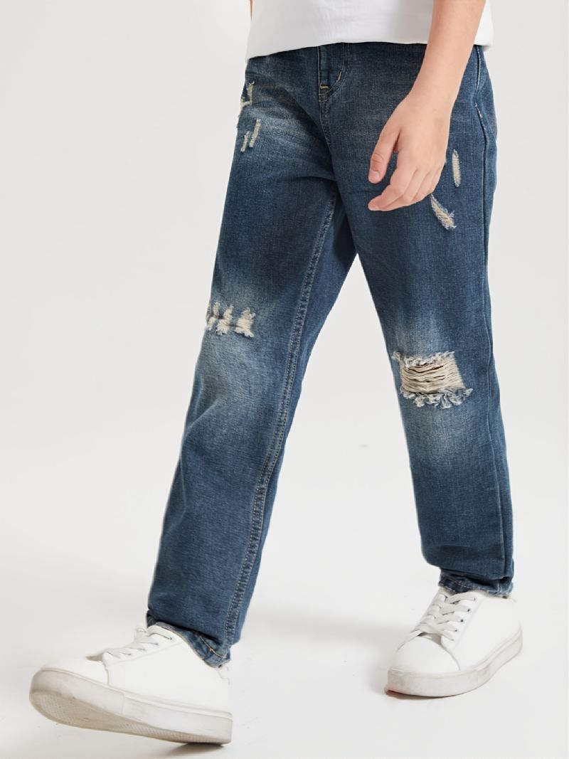 Børn Drenge Ripped Denim Casual Mode Jeans