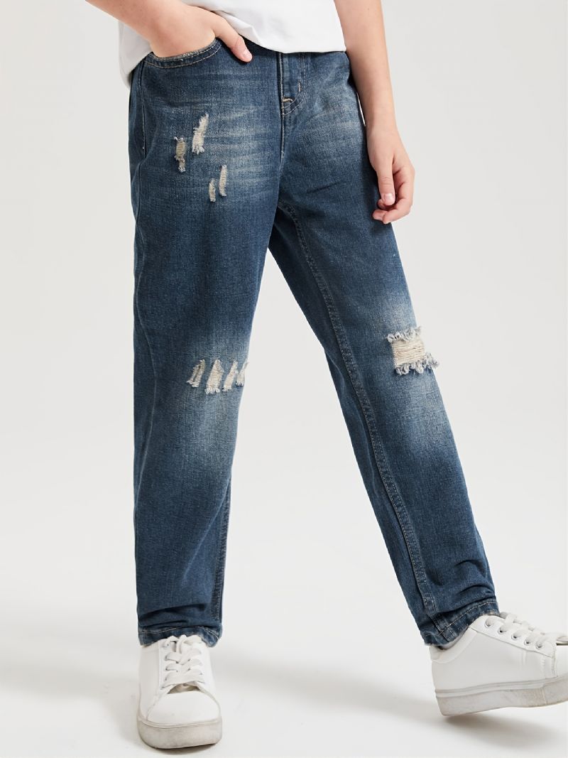 Børn Drenge Ripped Denim Casual Mode Jeans