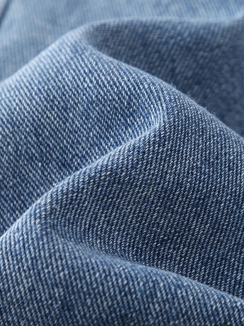 Børn Teenagere Drenge Tilspidsede Jeans Med Elastisk Linning