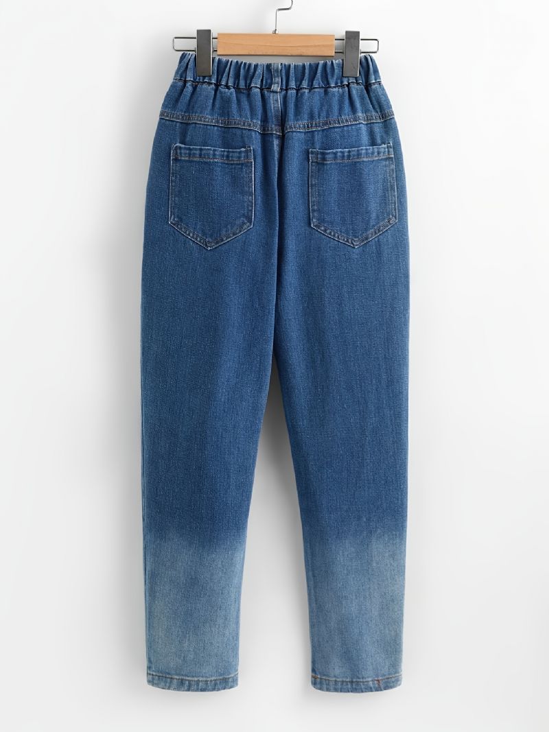 Børne Baby Piger Jeans Casual Gradient Color Bukser Børnetøj