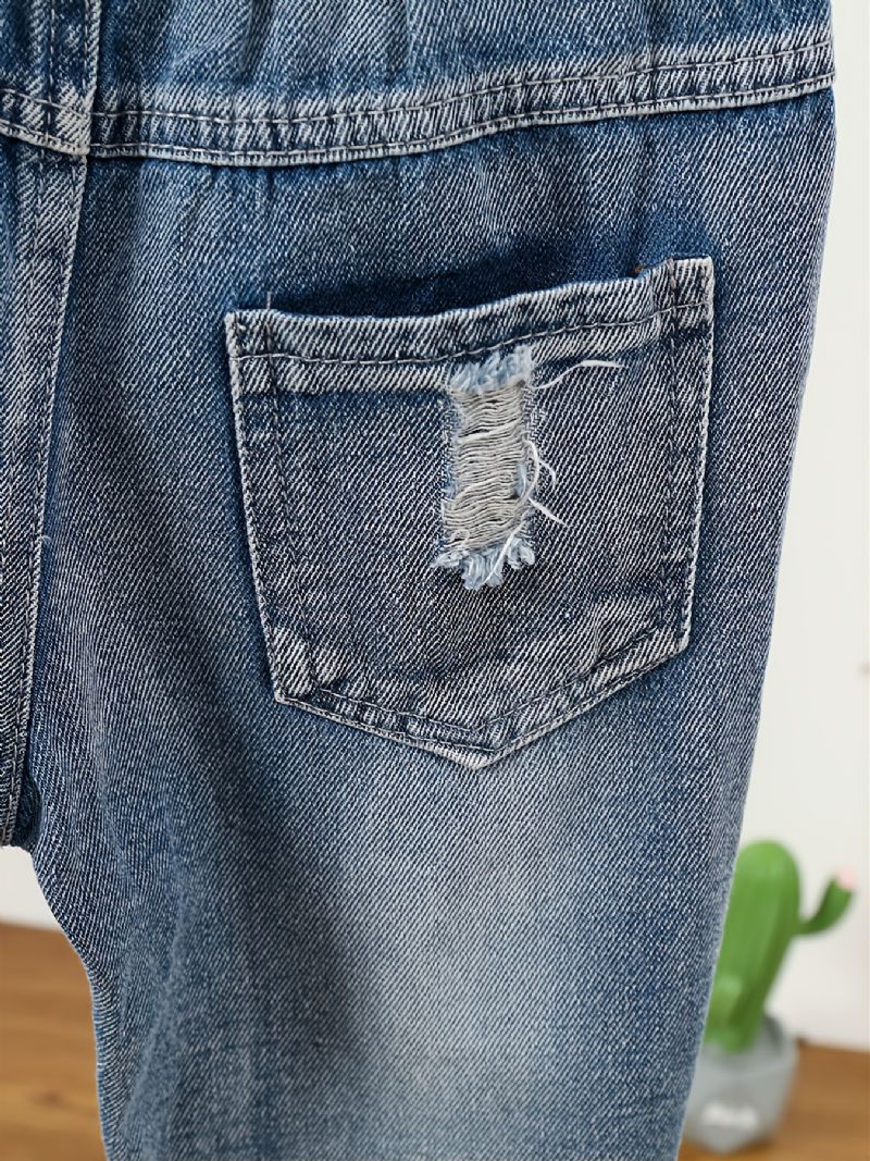 Børne Denim Casual Ripped Jeans Forår Efterår